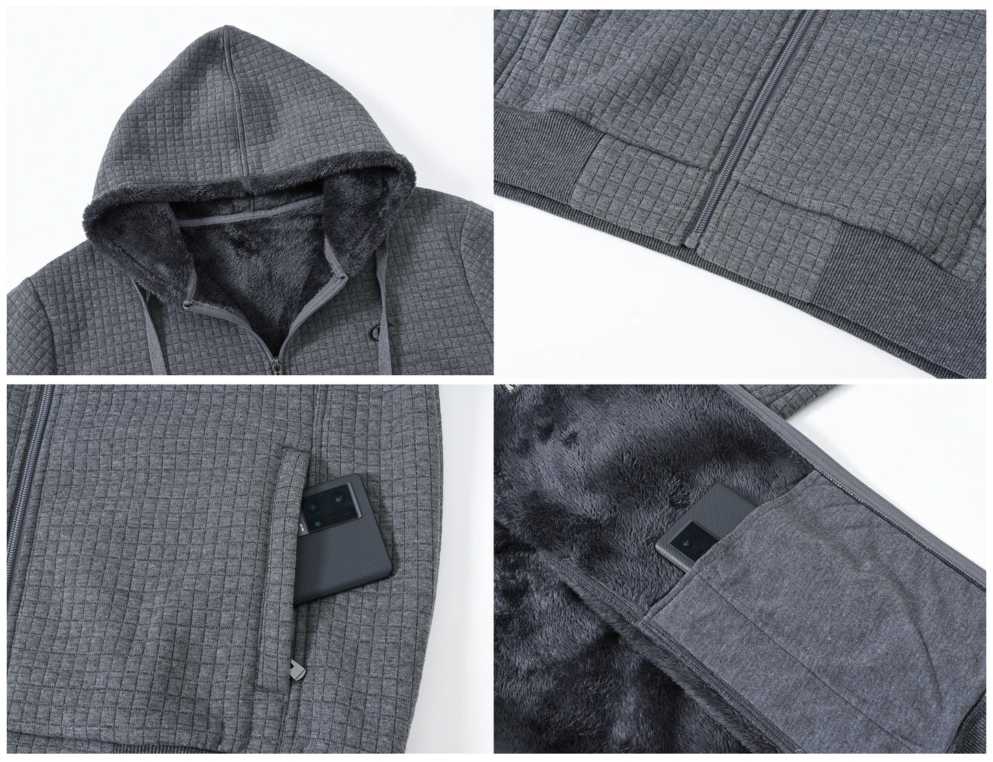 Men's Winter Warm Jackets Casual Hooded Plaid Shirts Thick Windbreaker Coat Hooded Fashion Streetwear 5XL