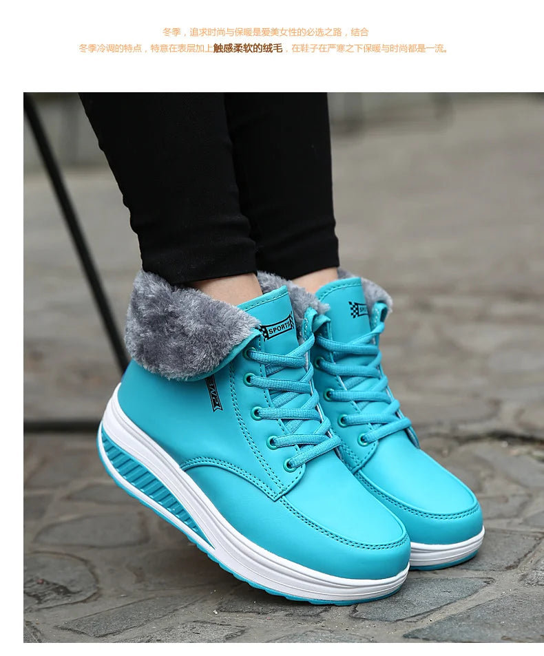 Womens Winter Snow Boots Warm Comfortable Non Slip Flat with  for Outdoor   women's shoes
