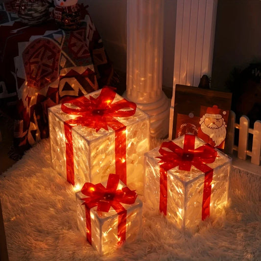 Glowing Christmas Gift Box Decoration for Home & Garden