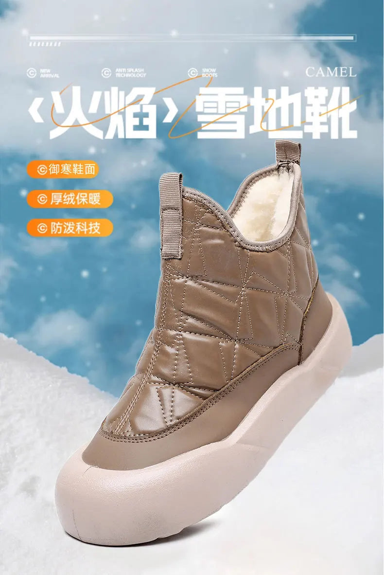 Winter boots 2025 woman warm wool fur booties waterproof lightweight mom ankle shoes warmth fur booties