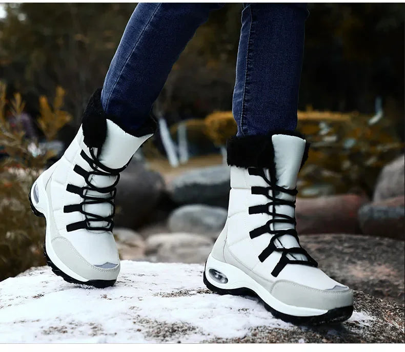 Women Winter Boots Women's Keep Warm Mid-Calf Snow Boots Women Hiking Boots High Quality Comfortable Air Cushion Women Boot