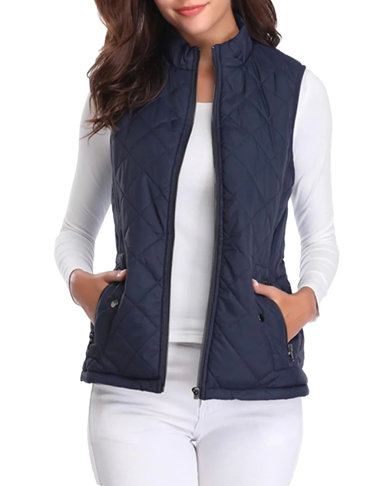 Winter Warmth Vest Soft Solid Color Sleeveless Hooded Long Vest for Women - Cozy Outwear for Cold Weather Vest
