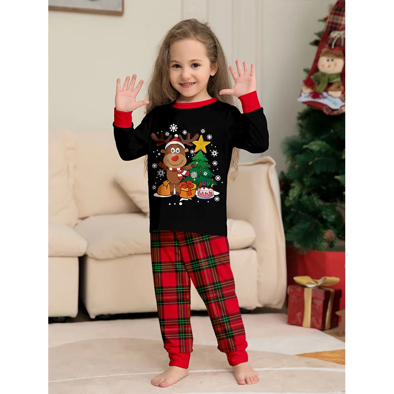 Christmas Matching Pajamas Family Outfits 2025 News Adult Kid Pajamas Clothes Set Baby Rompers Casual Sleepwear Xmas Family Look