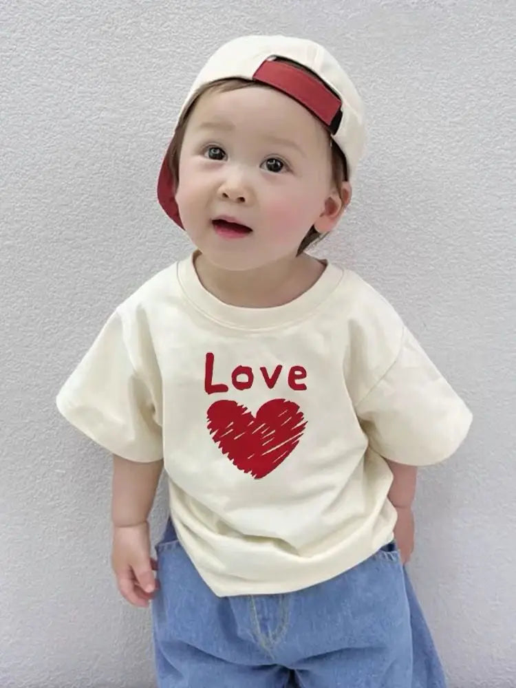 Love Family Matching Outfits 2025 New Arrival - Stylish One Family Parent-Child Love Short Sleeve T-shirt for Baby