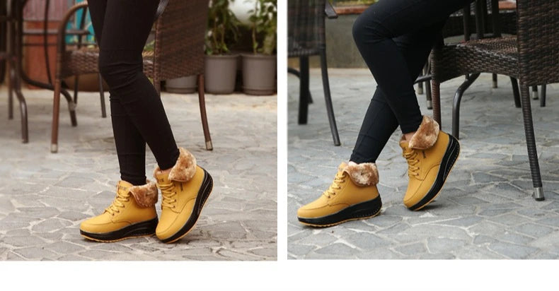 Womens Winter Snow Boots Warm Comfortable Non Slip Flat with  for Outdoor   women's shoes