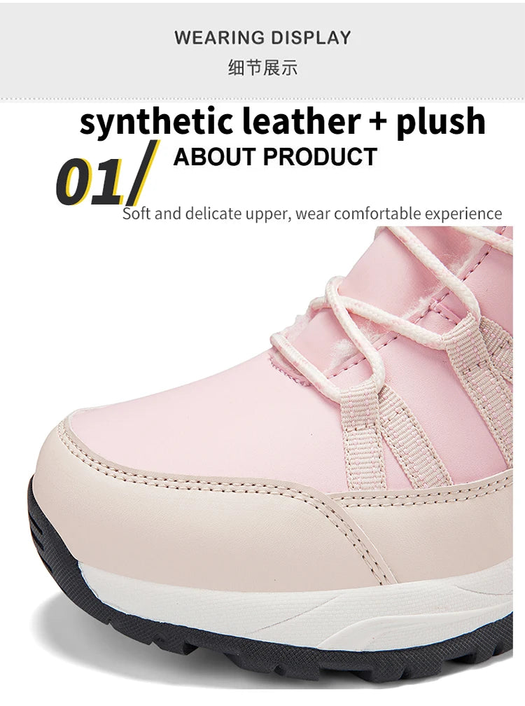 2025 Winter Snow Boots Cotton Shoes Waterproof and Cold proof Long Boots for Women Outdoor with Thick Velvet and Warmth 36-42