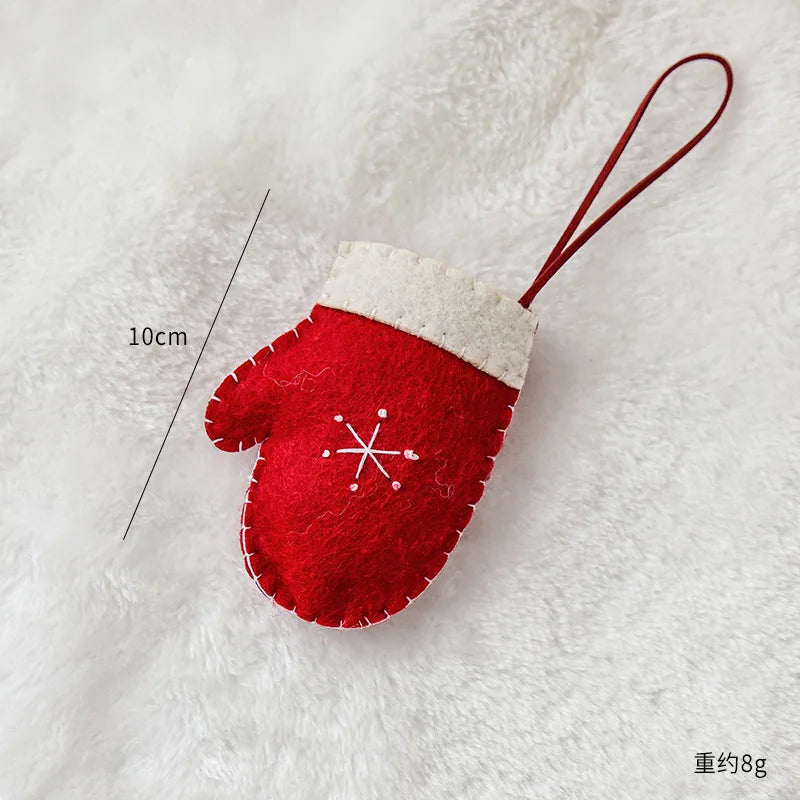 Christmas Tree Snowflake Gift Decoration Pendant Wool Felt Gingerbread Handmade DIY Accessories Christmas New Year Decoration