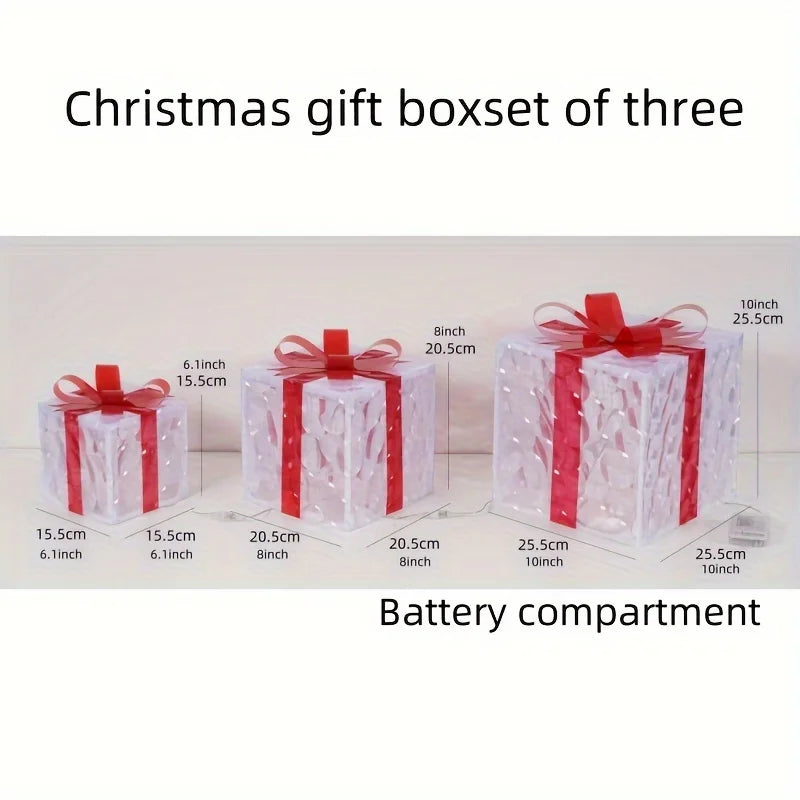 Glowing Christmas Gift Box Decoration for Home & Garden