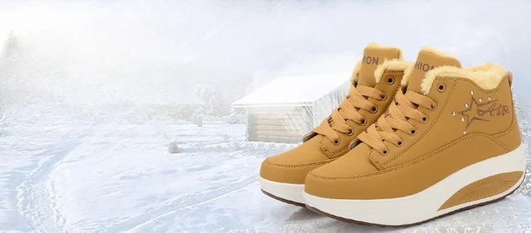 Womens Winter Snow Boots Warm Comfortable Non Slip Flat with  for Outdoor   women's shoes