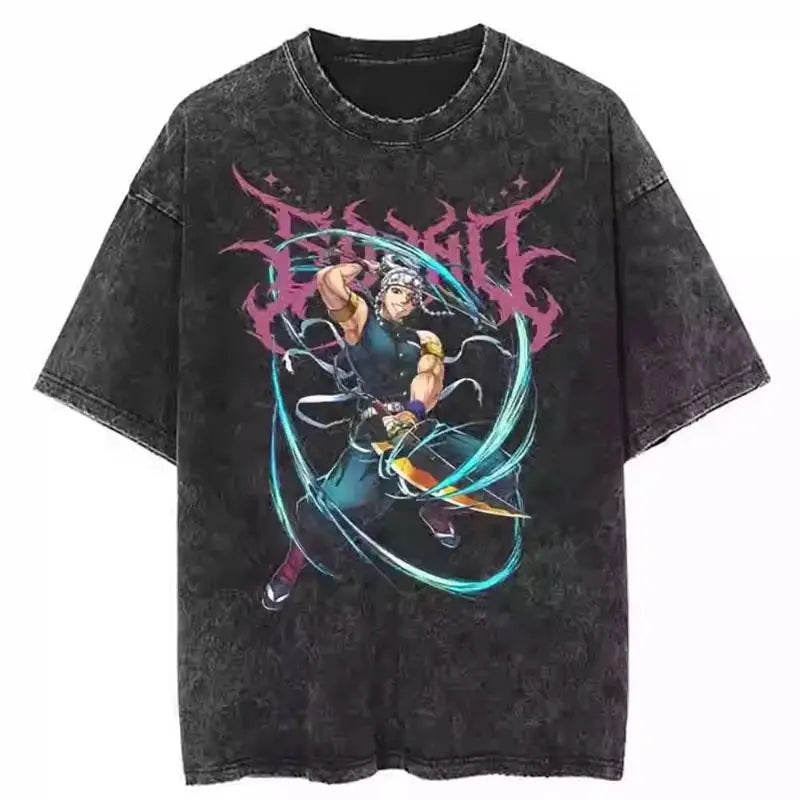 Mens Clothes New Arrival  Tee Shirt Homme Graphic T-Shirts Men Tshirt for Men Ropa Hombre Japanese Anime Graphic Washed 61351