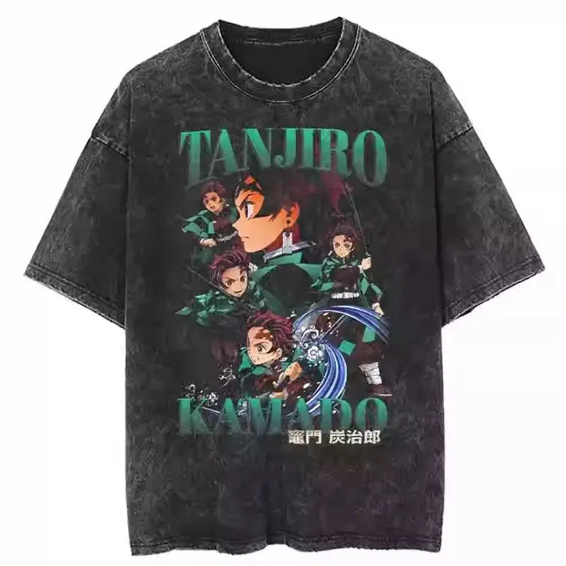 Mens Clothes New Arrival  Tee Shirt Homme Graphic T-Shirts Men Tshirt for Men Ropa Hombre Japanese Anime Graphic Washed 61351