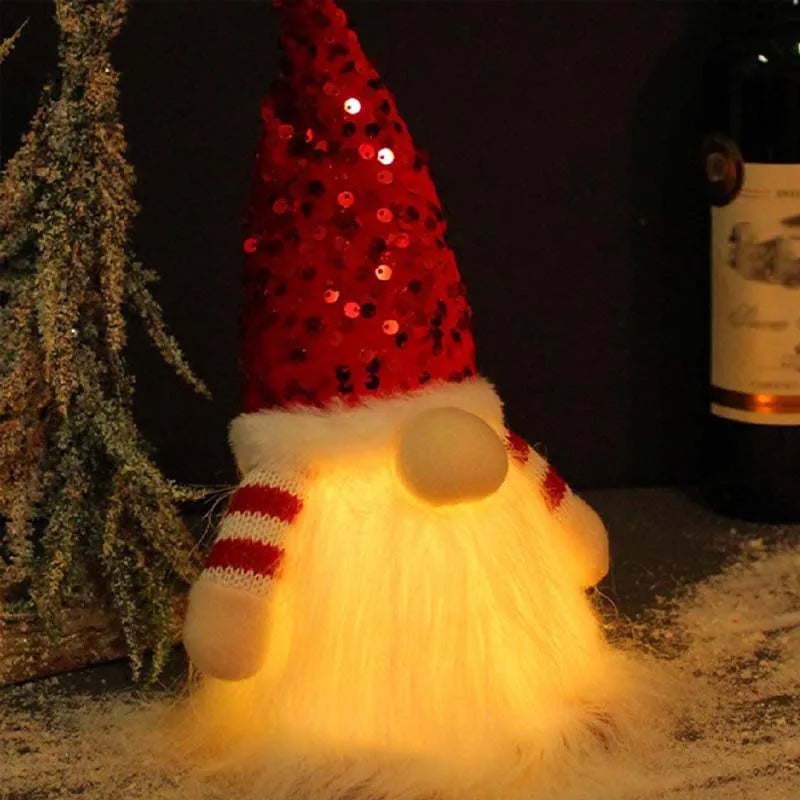 Christmas Gift Gnome Doll Couple Led Night Light Sledge Elf Ski Home Xmas Tree Desktop ornament Decor Navidad New Year Valentine