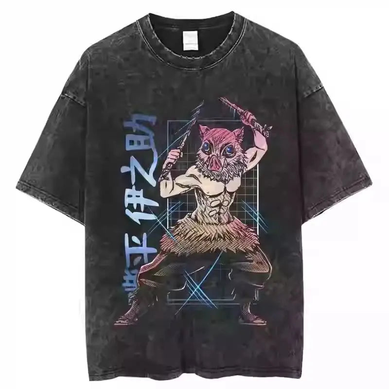 Mens Clothes New Arrival  Tee Shirt Homme Graphic T-Shirts Men Tshirt for Men Ropa Hombre Japanese Anime Graphic Washed 61351
