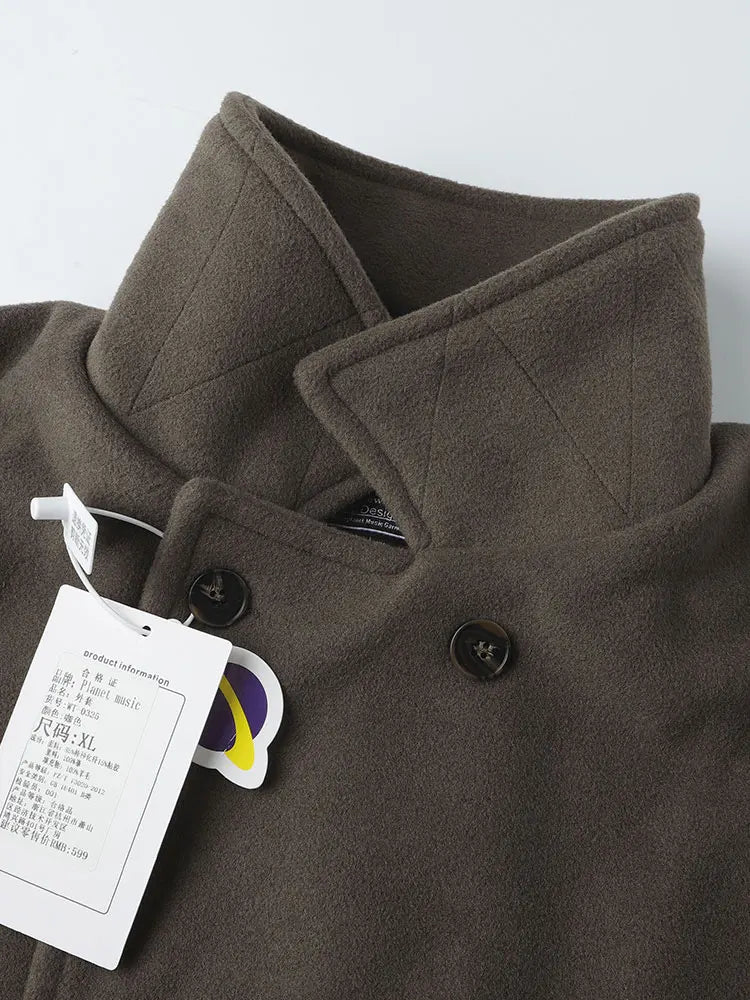 Winter Thi Woolen Navy Peacoat Outdoor Windproof Warm Inner Wool Coat Heavy Du Youth Faion Workwear Military Sle Coat