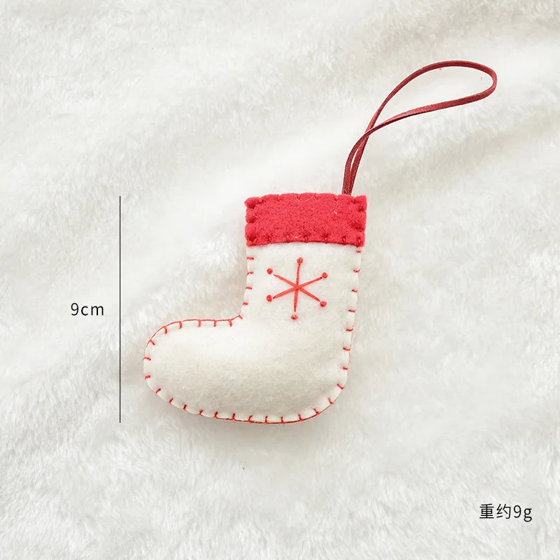 Christmas Tree Snowflake Gift Decoration Pendant Wool Felt Gingerbread Handmade DIY Accessories Christmas New Year Decoration