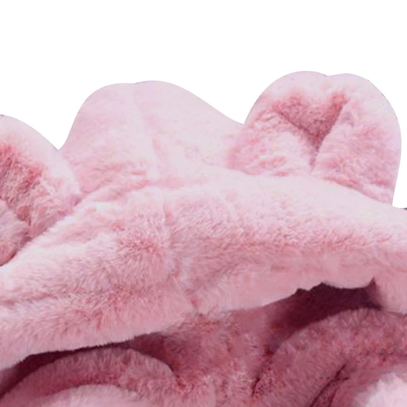 Girls' Winter Clothes Soft Cozy Fleece Hooded Coat Faux Fur Thicken Warm Girl Coat With Cute Ears Thick Warm Outwear Overcoat