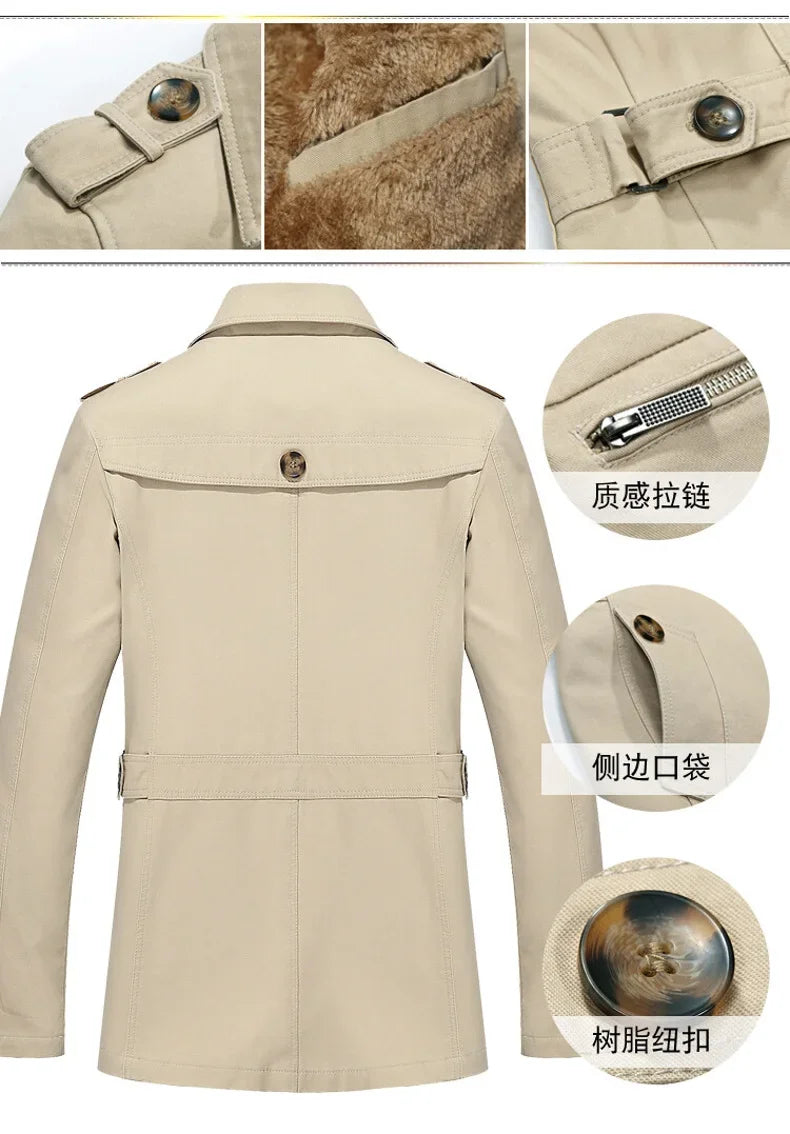 Winter Fashion Windbreaker Coat for Men Outdoor Casual Vintage Streetwear High Quality Thickened Warm Men Cotton Jacket Hot Sale