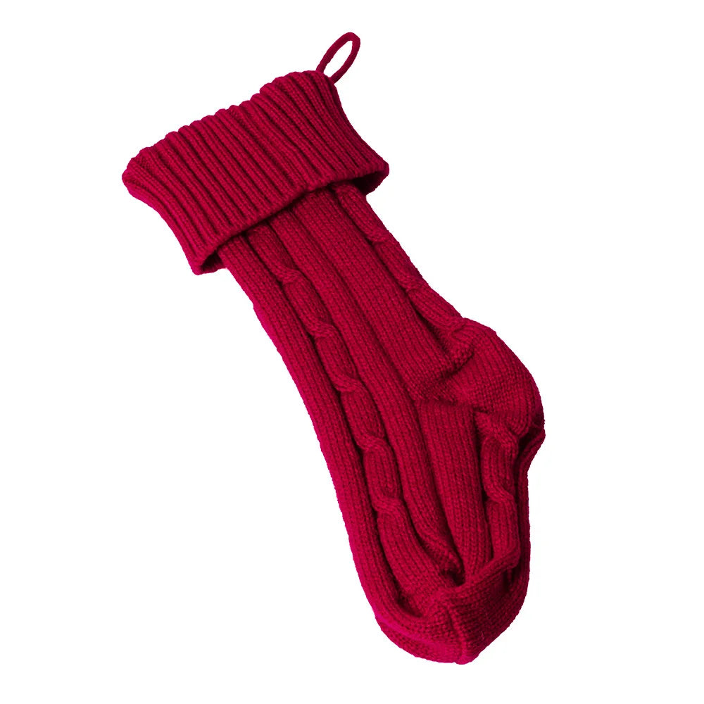 Large Christmas decorations Christmas stocking gift bag Knitted Christmas pendant Cross border woolen Christmas stocking