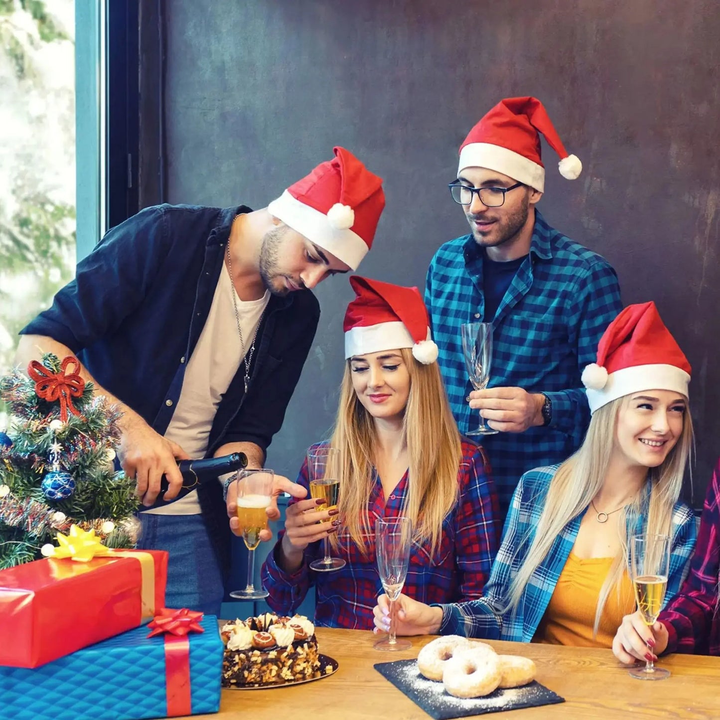 Christmas Hat Decorations Adult Party Children Santa Hats Non-woven Fabric Daily Necessities