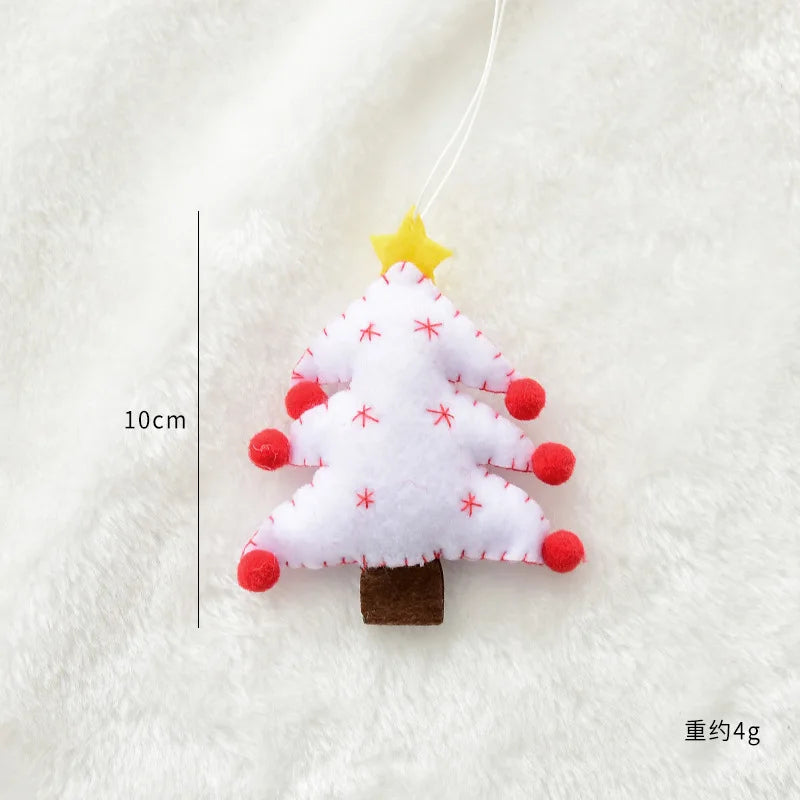 Christmas Tree Snowflake Gift Decoration Pendant Wool Felt Gingerbread Handmade DIY Accessories Christmas New Year Decoration