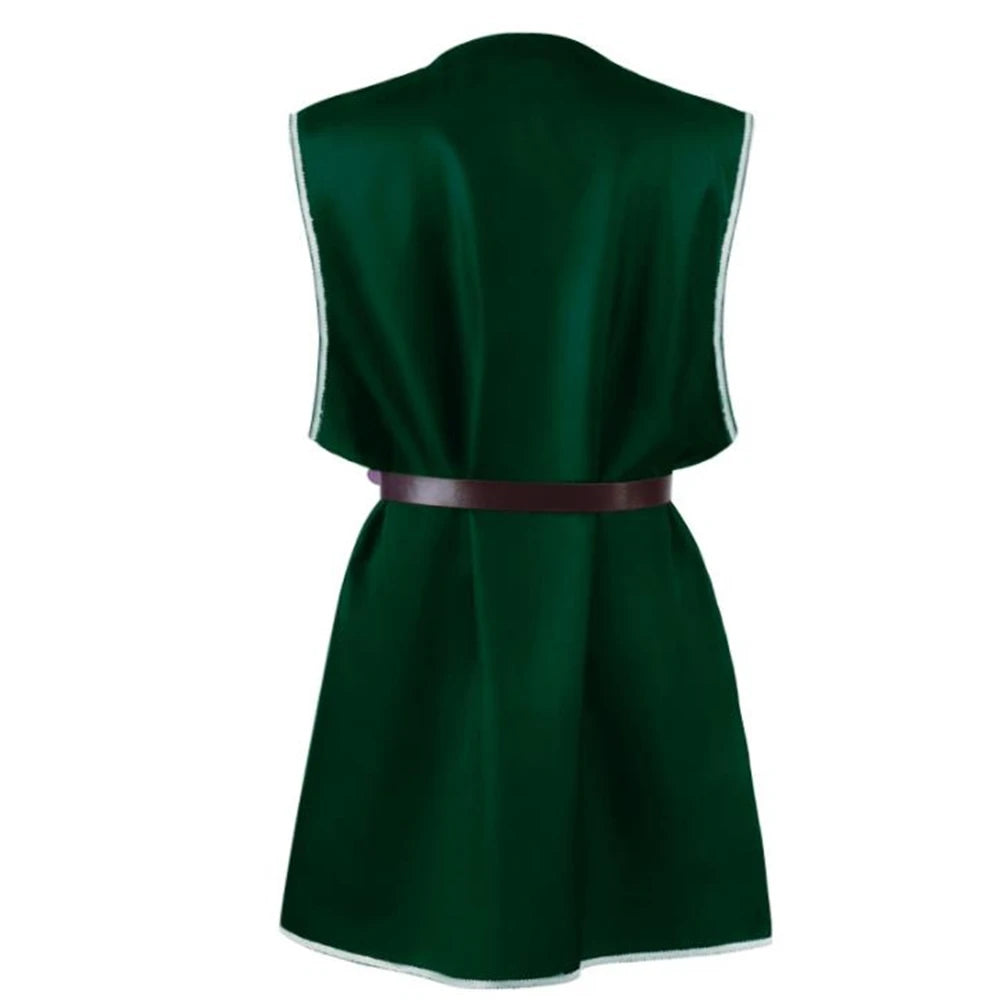 Adult Men Medieval Renaissance Warriors Knight Costume Robe Shirt Tops Sleeveless Cos Tabard Surcoat Male Tunic Loose  S-2XL