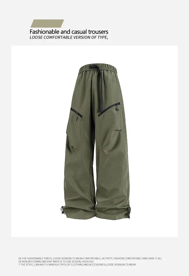 Thin workwear pants for men 2025 new style summer loose straight-leg men's pants wide-leg casual pants