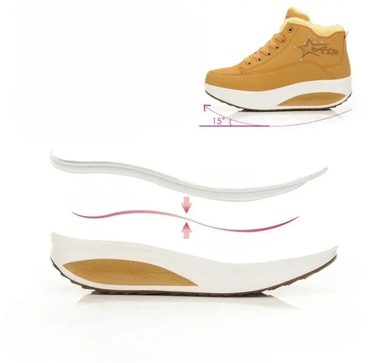 Womens Winter Snow Boots Warm Comfortable Non Slip Flat with  for Outdoor   women's shoes