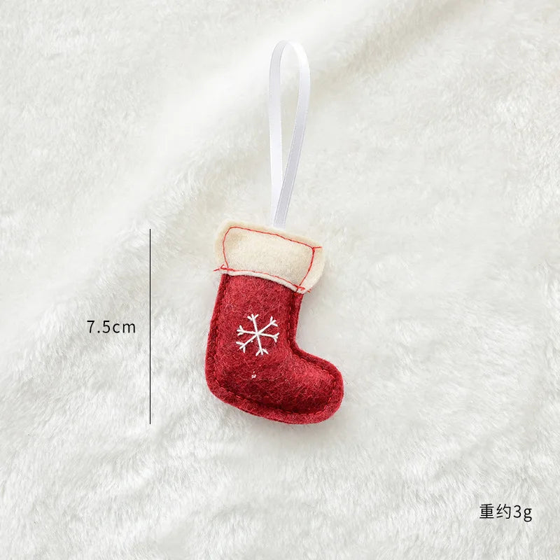 Christmas Tree Snowflake Gift Decoration Pendant Wool Felt Gingerbread Handmade DIY Accessories Christmas New Year Decoration