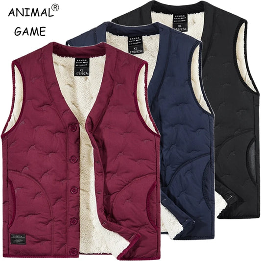 Winter Men's Vest Jackets Waterproof Outerwear Button Sleeveless Coats Warm Jacket Casual Lightweight Thick Sherpa Lined Vests