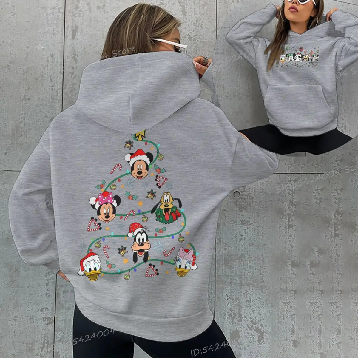 Mickey's Merry Christmas Party Hoodies Women Men 2025 Mickey and Friends Xmas Sweatshirts Long Sleeve Fleece Unisex Hoodie