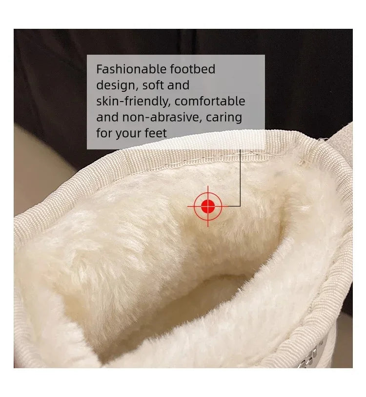 Winter fashion women's boots snow boots with fleece and fur women's shoes warm, non slip, wear-resistant, soft and comfortable