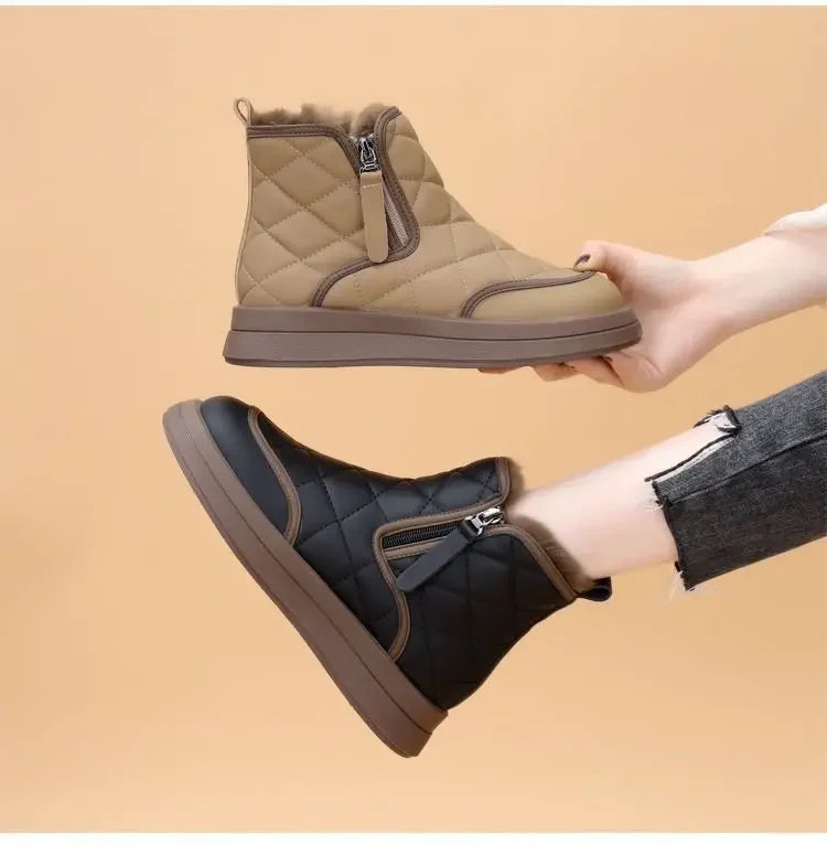 Winter Women's Boots  New Plush Comfortable Warm Waterproof Anti Slip Warm Short Boots Cold Resistant Outdoor Ankle Boots