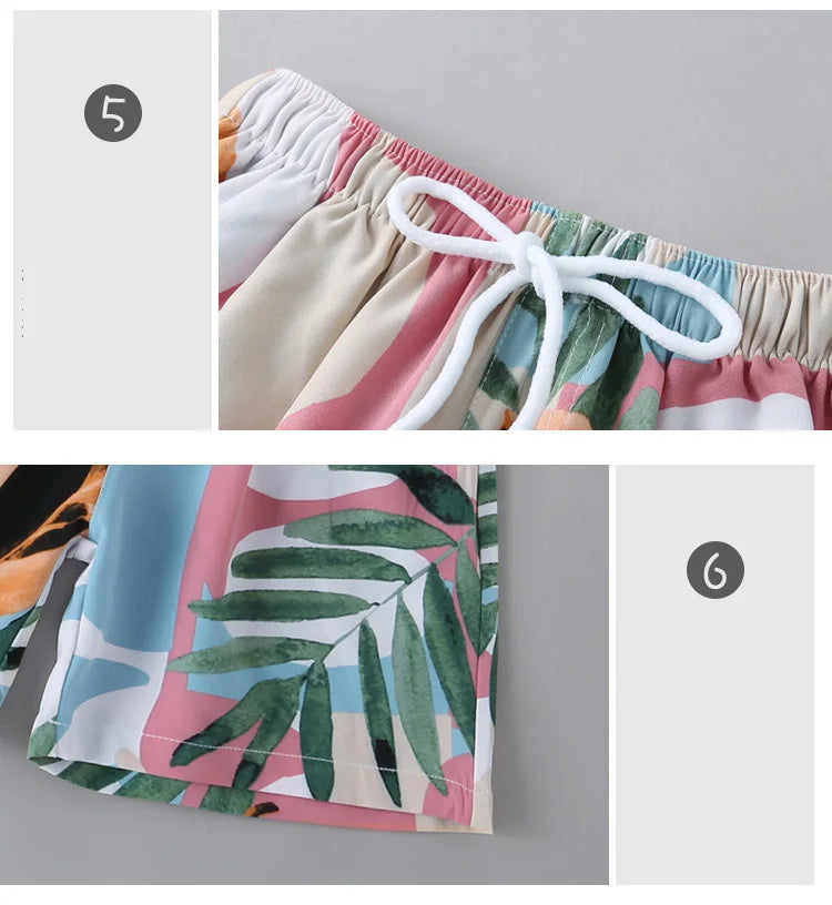 Family Matching Outfits Summer Beach Mother Daughter  Dresses Dad Son T-shirt & Shorts Family Look Couple Matching Outfit