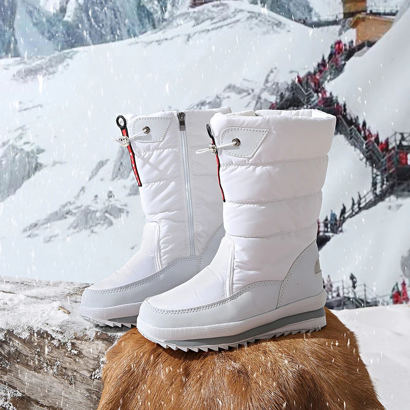 Autumn and Winter Cold-Proof Snow Boots for Men and Women, New Style, Fleece-Lined, Thickened, Non-Slip Cotton Shoes, Waterproof, Warm, High-Top Boots