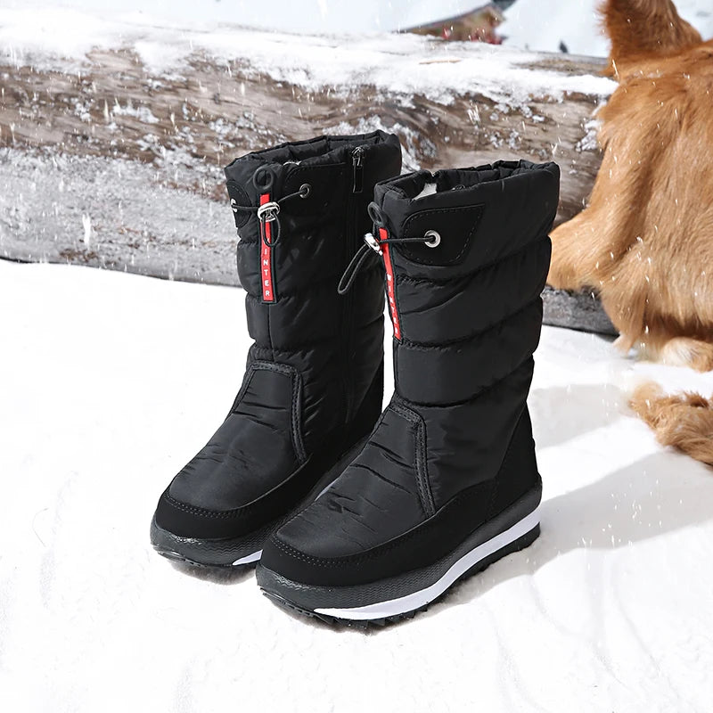 Autumn and Winter Cold-Proof Snow Boots for Men and Women, New Style, Fleece-Lined, Thickened, Non-Slip Cotton Shoes, Waterproof, Warm, High-Top Boots