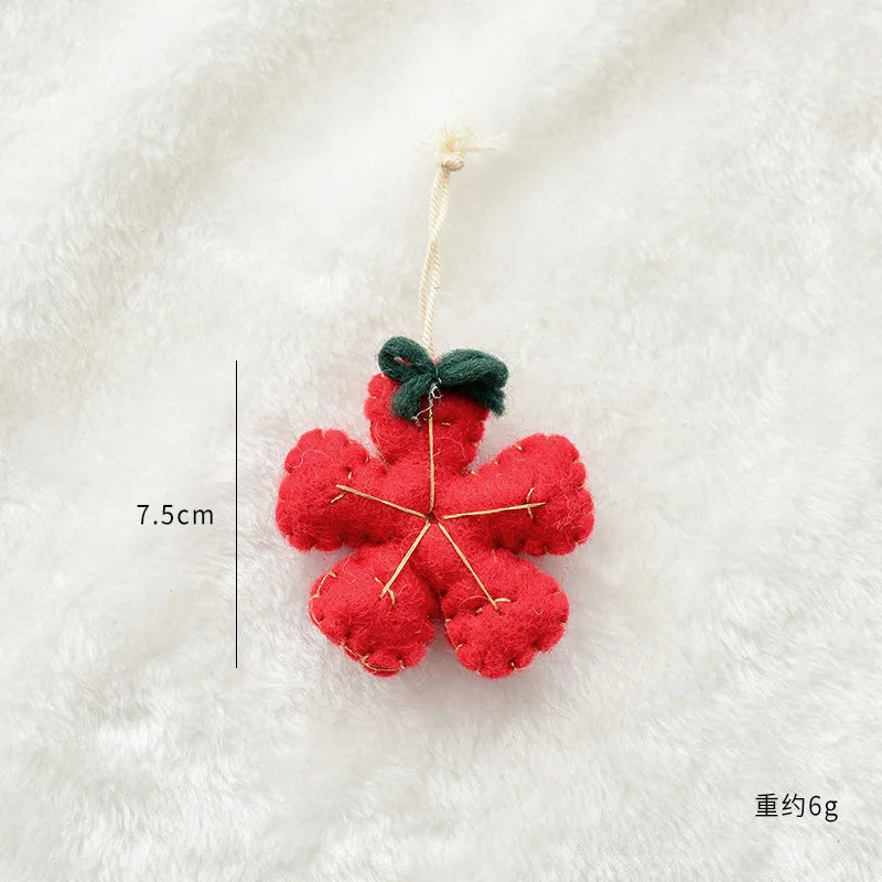 Christmas Tree Snowflake Gift Decoration Pendant Wool Felt Gingerbread Handmade DIY Accessories Christmas New Year Decoration