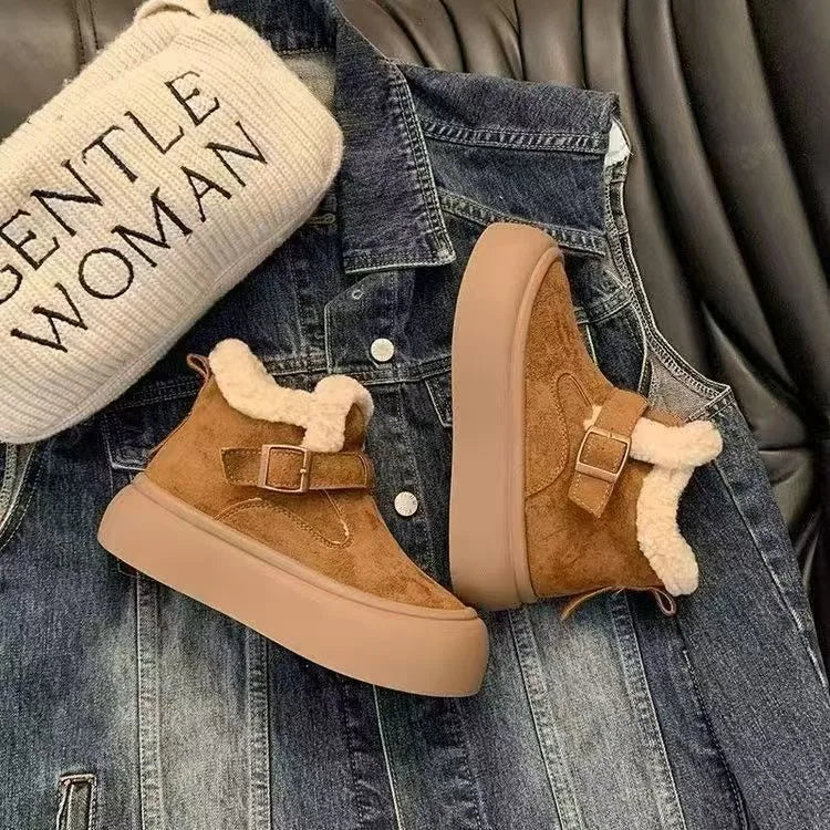 Winter snow boot casual cotton slipper cotton shoes outer wear bag heel thick sole home plush outer wear versatil non-slip