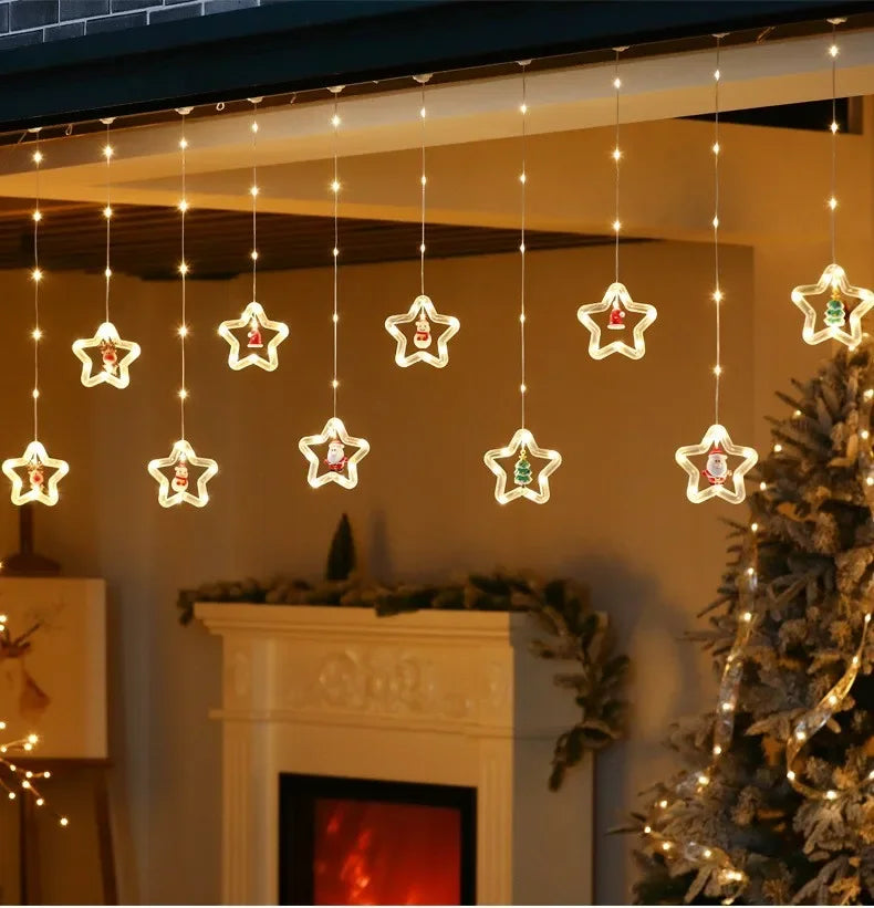 LED Christmas Curtain & Garland Lights Room Decoration