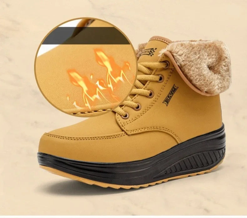 Womens Winter Snow Boots Warm Comfortable Non Slip Flat with  for Outdoor   women's shoes