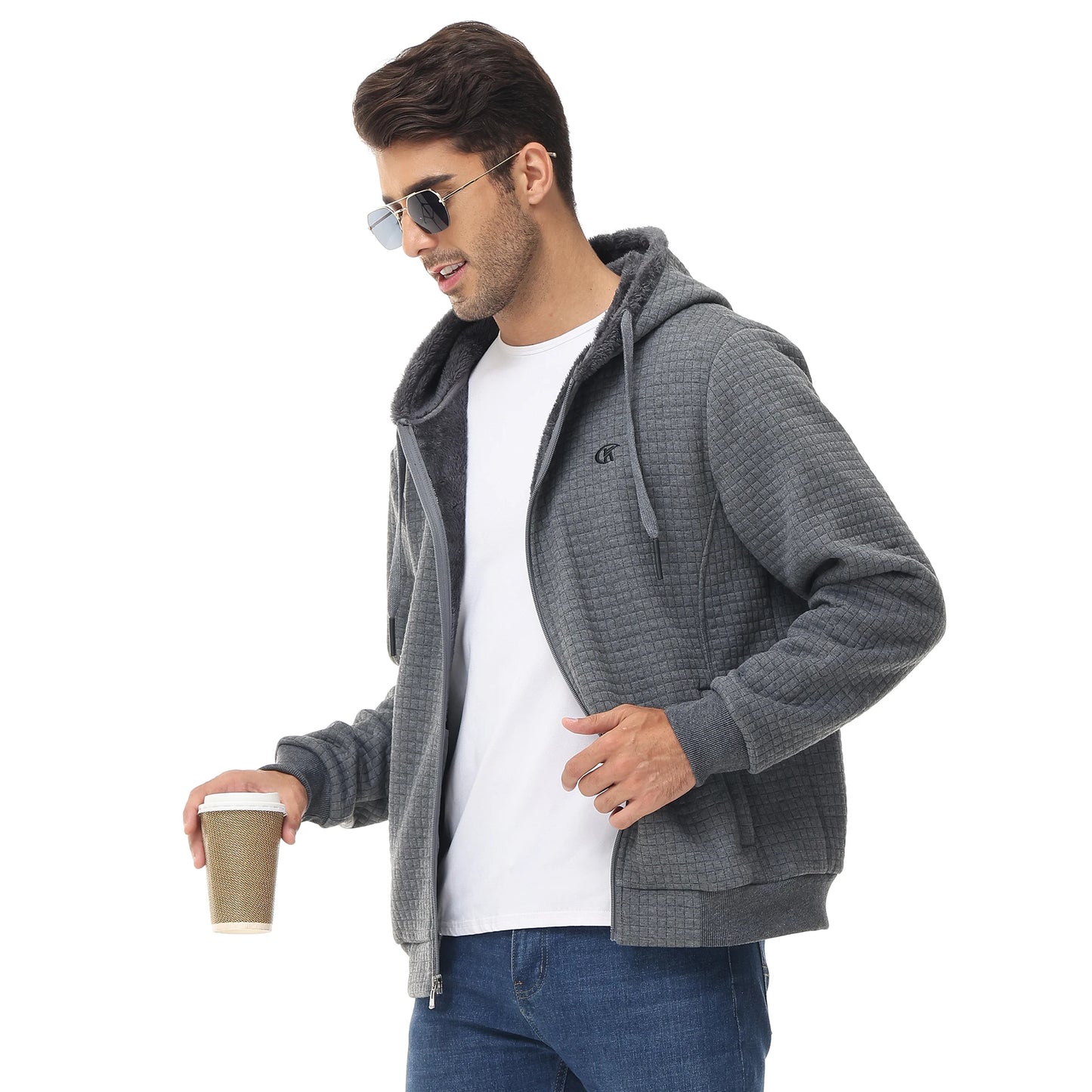 Men's Winter Warm Jackets Casual Hooded Plaid Shirts Thick Windbreaker Coat Hooded Fashion Streetwear 5XL