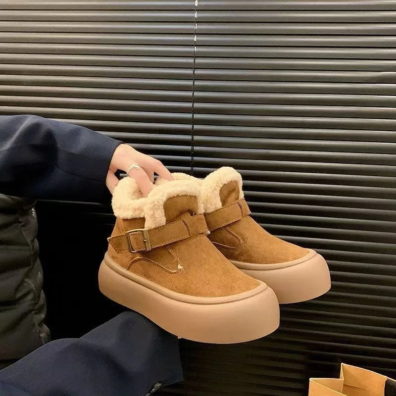 Winter snow boot casual cotton slipper cotton shoes outer wear bag heel thick sole home plush outer wear versatil non-slip