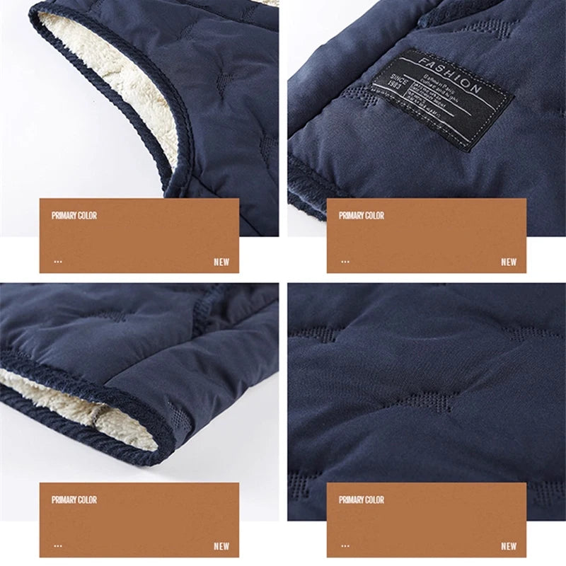 Winter Men's Vest Jackets Waterproof Outerwear Button Sleeveless Coats Warm Jacket Casual Lightweight Thick Sherpa Lined Vests