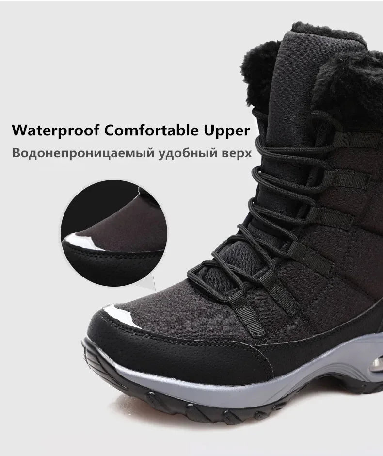Women Winter Boots Women's Keep Warm Mid-Calf Snow Boots Women Hiking Boots High Quality Comfortable Air Cushion Women Boot