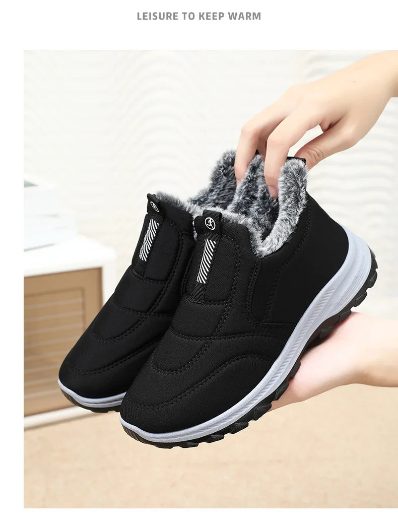 Winter Women Boots Outdoor Snow Boots Warm Lightweight Cotton Boot Non-slip Hiking Walking Shoes Fur Comfortable Women Ankle Boo