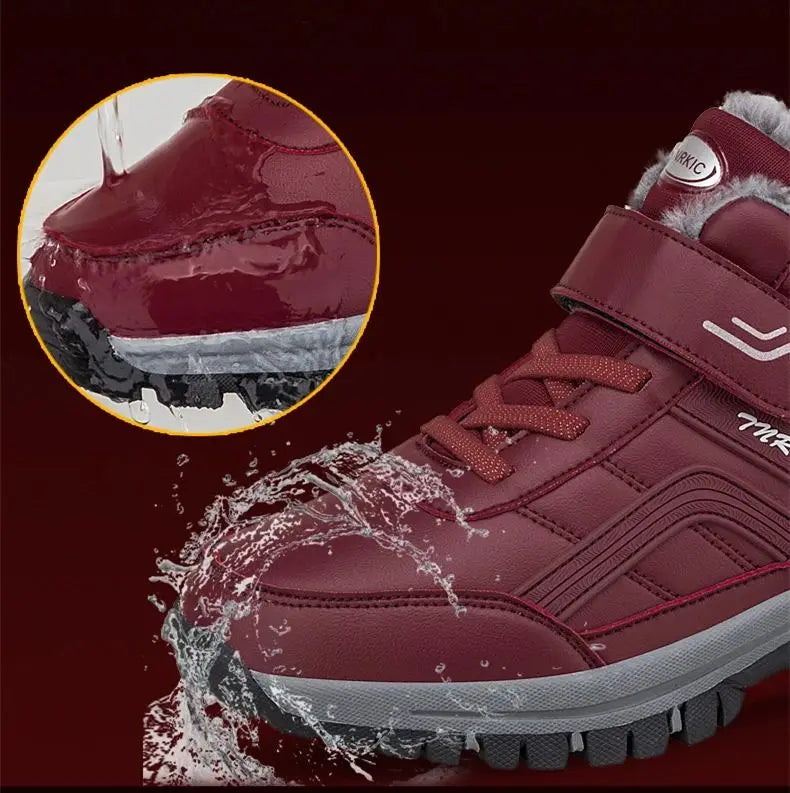 Winter Boots for Men New Waterproof PU Leather Warm Snow Ankle Boots Outdoor Warm plush Non-slip Work High-top Casual Shoes