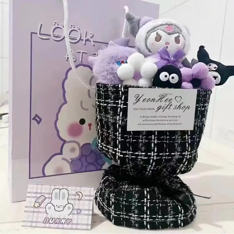 Christmas Giftsanime character kitty cat Plush Bouquet Birthday Present for Girl Friend Besties Thanksgiving Gift Cartoon Kawaii