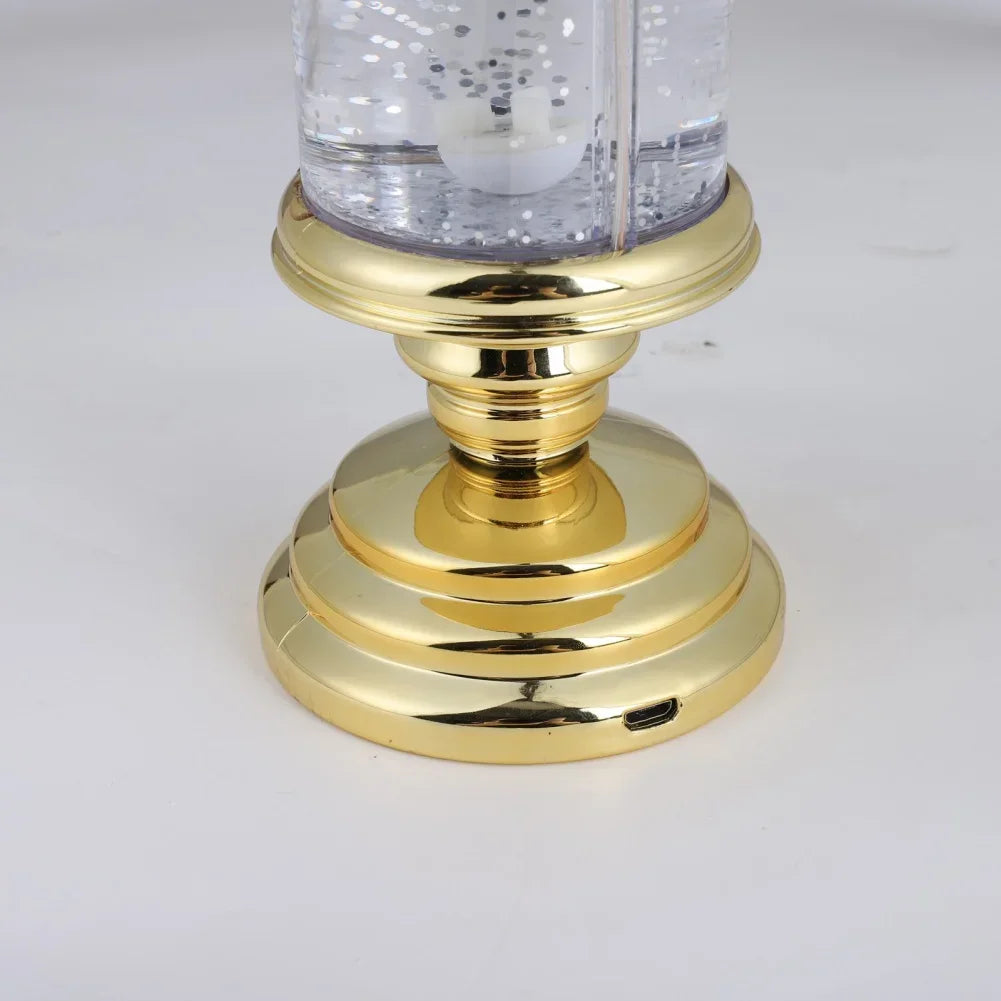 Christmas LED Candle Night Light Swirling Glitter & Colorful