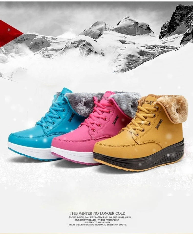 Womens Winter Snow Boots Warm Comfortable Non Slip Flat with  for Outdoor   women's shoes