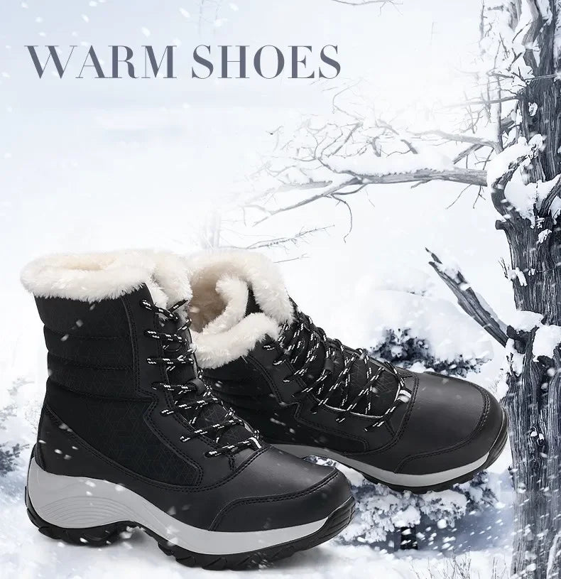 Winter Snow Boots Women Anti-slip Keep Warm Plush Comfortable Walking Shoes Breathable Outdoor Casual Sneakers Women