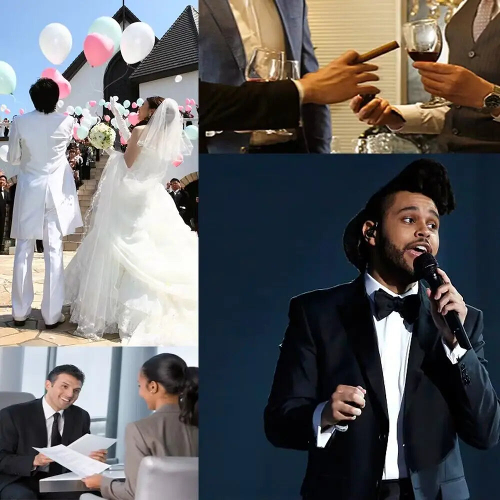 Men's Wedding Tuxedo Suits Blazer Double Breasted Peak Lapel Formal Business Groom Wear Party Coat